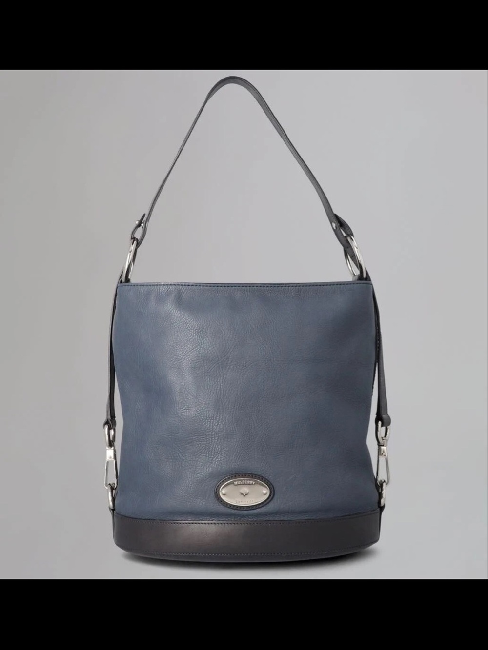 Mulberry Navy and Black Leather Shoulder Hobo